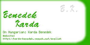 benedek karda business card